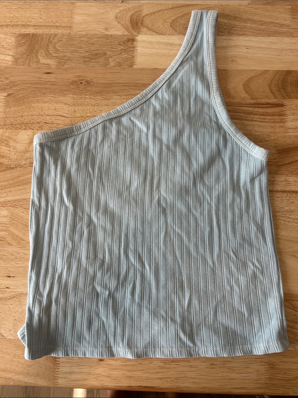 American Eagle Outfitters One-Shoulder Ribbed Tank - Light Blue